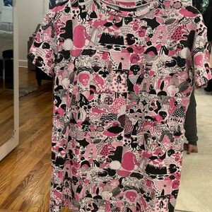 Nooworks Graphic Mini Dress in Pink and Black